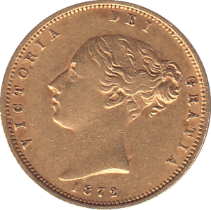 1872 HALF SOVEREIGN ( GVF ) - HALF SOVEREIGN - Cambridgeshire Coins