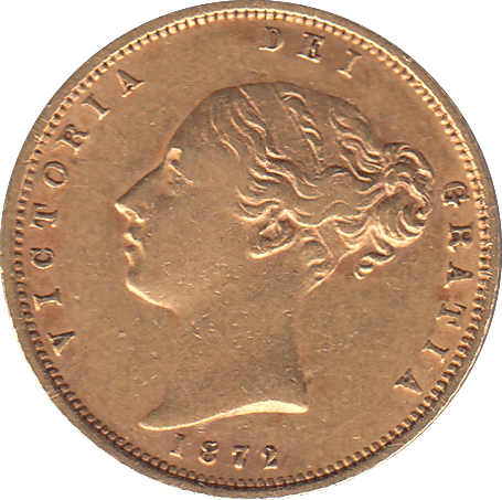 1872 HALF SOVEREIGN ( GVF ) - HALF SOVEREIGN - Cambridgeshire Coins