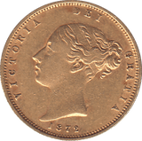 1872 HALF SOVEREIGN ( GVF ) - HALF SOVEREIGN - Cambridgeshire Coins