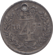 1872 MAUNDY 4 PENCE ( GF ) - MAUNDY FOURPENCE - Cambridgeshire Coins