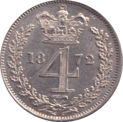 1872 MAUNDY FOURPENCE ( UNC ) - MAUNDY FOURPENCE - Cambridgeshire Coins