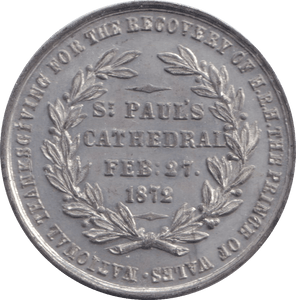 1872 MEDALLION PRINCE OF WALES - MEDALS & MEDALLIONS - Cambridgeshire Coins