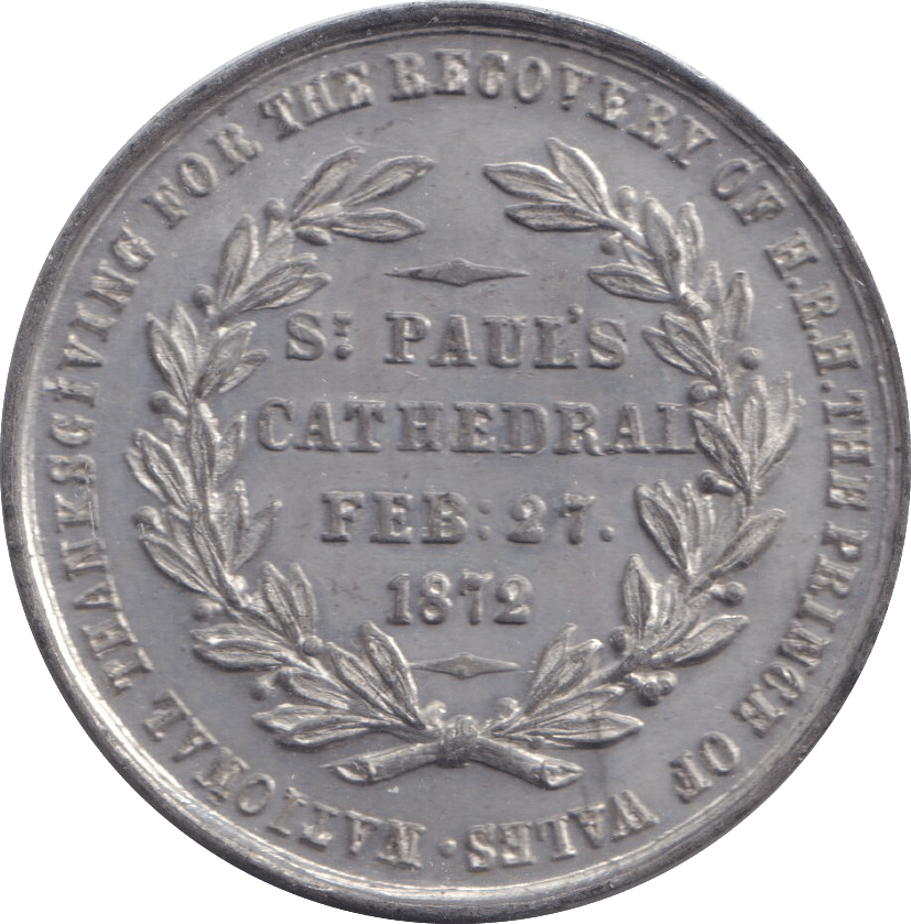 1872 MEDALLION PRINCE OF WALES - MEDALS & MEDALLIONS - Cambridgeshire Coins