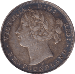 1872 NEWFOUNDLAND 20 CENTS - WORLD COINS - Cambridgeshire Coins
