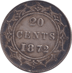 1872 NEWFOUNDLAND 20 CENTS - WORLD COINS - Cambridgeshire Coins