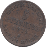1872 SCHEIDE MUNZE 5 PFENNINGE - WORLD COINS - Cambridgeshire Coins