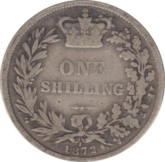 1872 SHILLING DIE 2 ( NF ) - SHILLING - Cambridgeshire Coins