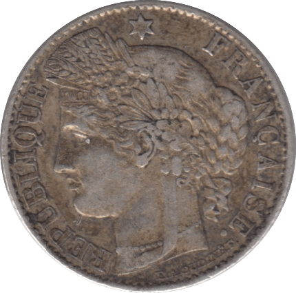 1872 SILVER 50 CENTS FRANCE - SILVER WORLD COINS - Cambridgeshire Coins