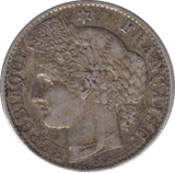 1872 SILVER 50 CENTS FRANCE - SILVER WORLD COINS - Cambridgeshire Coins
