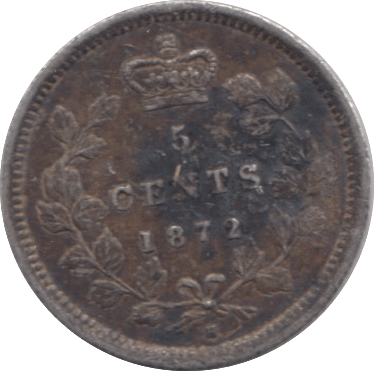 1872 SILVER FIVE CENTS FRANCE - SILVER WORLD COINS - Cambridgeshire Coins