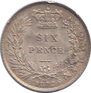 1872 SIXPENCE ( AUNC ) - SIXPENCE - Cambridgeshire Coins