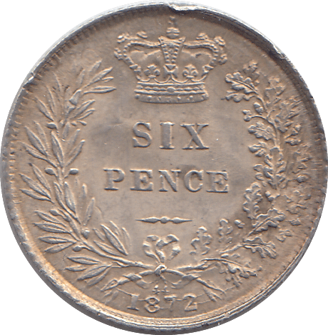 1872 SIXPENCE ( AUNC ) - SIXPENCE - Cambridgeshire Coins