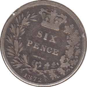 1872 SIXPENCE ( FINE ) - SIXPENCE - Cambridgeshire Coins
