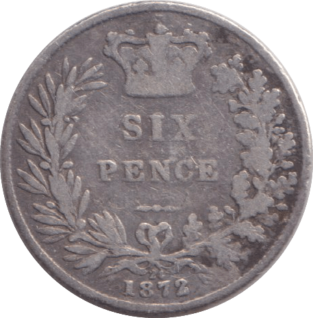 1872 SIXPENCE ( FINE ) - SIXPENCE - Cambridgeshire Coins