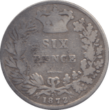 1872 SIXPENCE ( NF ) - SIXPENCE - Cambridgeshire Coins