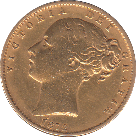 1872 SOVEREIGN DIE 7 ( VF ) - SOVEREIGN - Cambridgeshire Coins