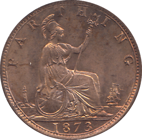 1873 FARTHING ( BU ) - FARTHING - Cambridgeshire Coins