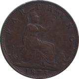 1873 FARTHING ( VF ) - FARTHING - Cambridgeshire Coins