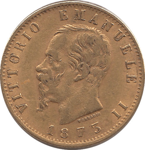 1873 GOLD 20 LIRA ITALY - GOLD WORLD COINS - Cambridgeshire Coins