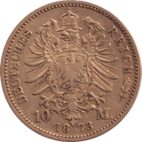 1873 GOLD GERMANY 10 MARKS - GOLD WORLD COINS - Cambridgeshire Coins