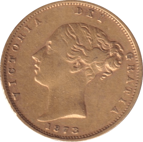 1873 GOLD HALF SOVEREIGN ( VF ) DIE 312 - HALF SOVEREIGN - Cambridgeshire Coins