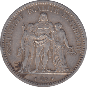 1873 SILVER 5 FRANC FRANCE PARIS - SILVER WORLD COINS - Cambridgeshire Coins