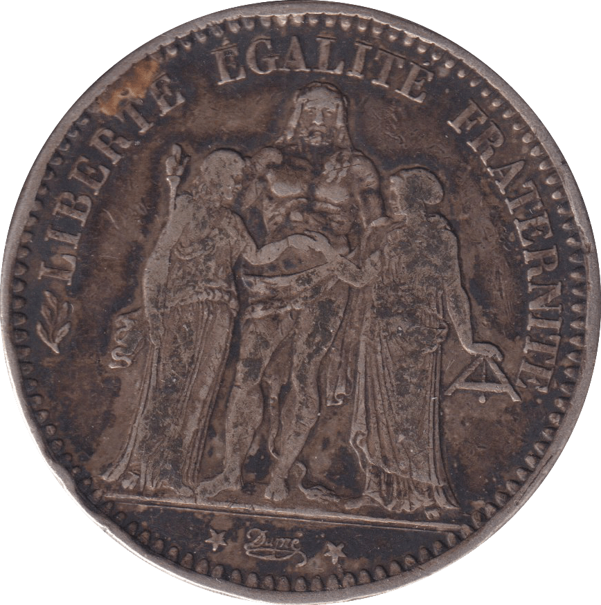 1873 SILVER 5 FRANC FRANCE - SILVER WORLD COINS - Cambridgeshire Coins