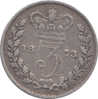 1873 SILVER THREEPENCE ( FINE ) - THREEPENCE - Cambridgeshire Coins