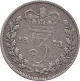 1873 SILVER THREEPENCE ( FINE ) - THREEPENCE - Cambridgeshire Coins