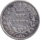 1873 SIXPENCE ( FINE ) - SIXPENCE - Cambridgeshire Coins