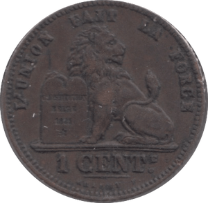 1874 1 CENT BELGIUM - WORLD COINS - Cambridgeshire Coins