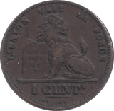 1874 1 CENT BELGIUM - WORLD COINS - Cambridgeshire Coins
