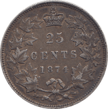 1874 25 CENTS CANADA - WORLD COINS - Cambridgeshire Coins