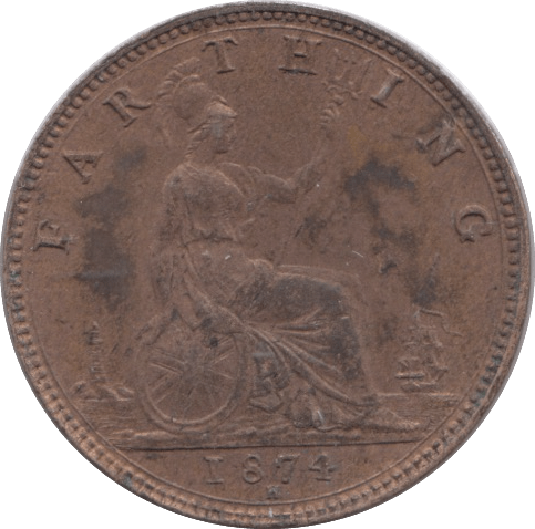 1874 FARTHING ( F ) - Farthing - Cambridgeshire Coins