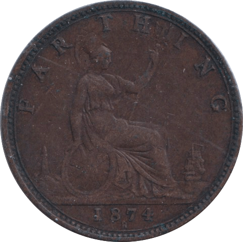 1874 FARTHING ( GF ) - FARTHING - Cambridgeshire Coins
