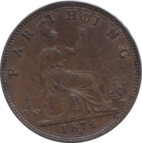 1874 FARTHING ( UNC ) - Farthing - Cambridgeshire Coins