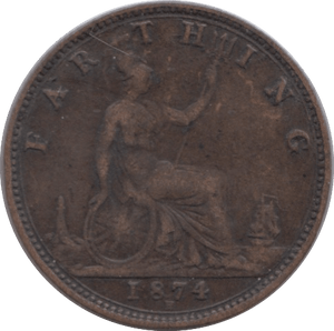 1874 FARTHING ( VF ) - Farthing - Cambridgeshire Coins