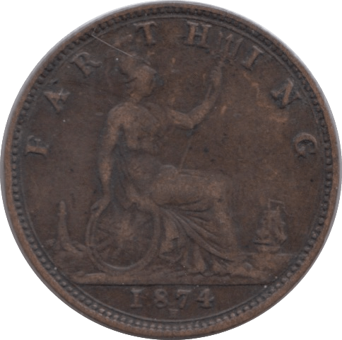 1874 FARTHING ( VF ) - Farthing - Cambridgeshire Coins