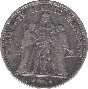 1874 FIVE FRANCS FRANCE - SILVER WORLD COINS - Cambridgeshire Coins