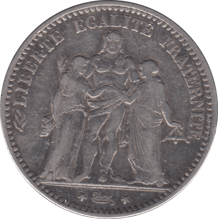 1874 FIVE FRANCS FRANCE - SILVER WORLD COINS - Cambridgeshire Coins