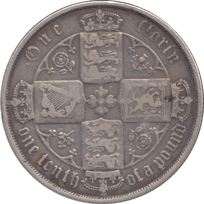 1874 FLORIN ( GF ) DIE 14 - FLORIN - Cambridgeshire Coins