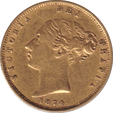 1874 GOLD HALF SOVEREIGN ( GVF ) - HALF SOVEREIGN - Cambridgeshire Coins