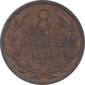 1874 GUERNSEY 8 DOUBLES - WORLD COINS - Cambridgeshire Coins