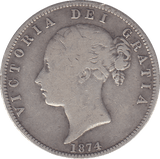1874 HALFCROWN ( NF ) - HALFCROWN - Cambridgeshire Coins
