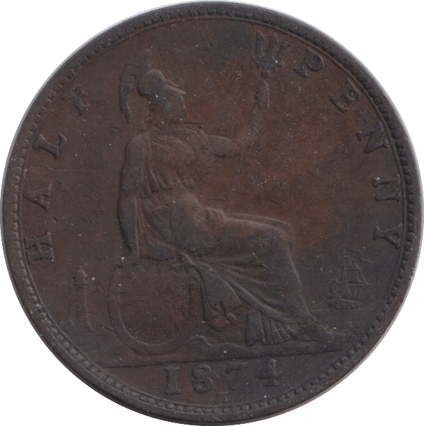 1874 HALFPENNY ( FINE ) H - HALFPENNY - Cambridgeshire Coins