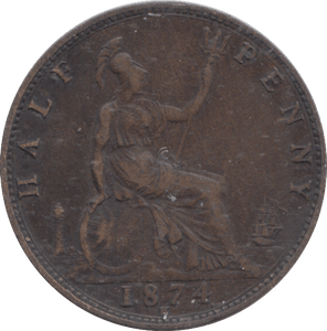 1874 HALFPENNY ( GF ) - HALFPENNY - Cambridgeshire Coins