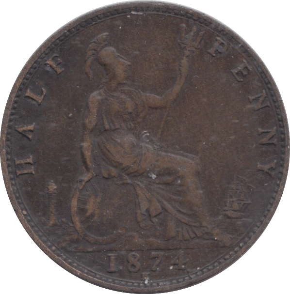 1874 HALFPENNY ( GF ) - HALFPENNY - Cambridgeshire Coins