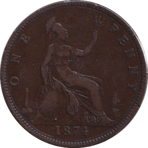 1874 PENNY ( FINE ) - PENNY - Cambridgeshire Coins