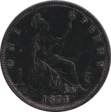 1874 PENNY ( VF ) - PENNY - Cambridgeshire Coins