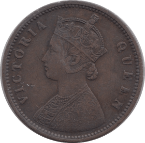 1874 QUARTER ANNA INDIA - WORLD COINS - Cambridgeshire Coins